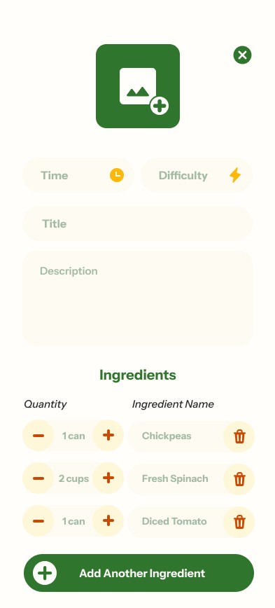 High fidelity app design for Dishable social page